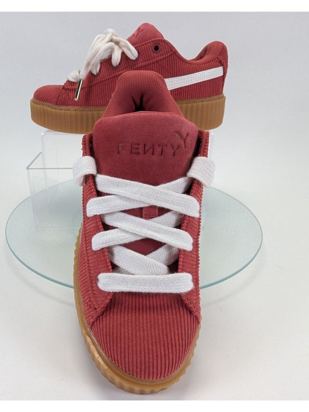 Puma x Rihanna Fenty Creeper Phatty Womens Size 6 Red Corduroy Platform Shoes - Picture 4 of 10